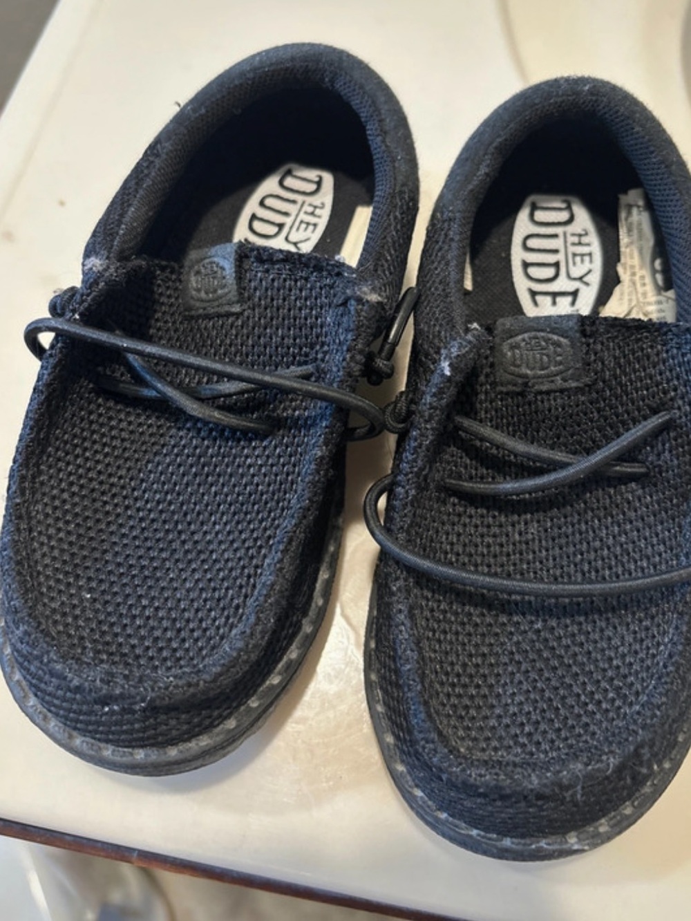 Hey Dude Kids Black Slip-On Knit Sneakers